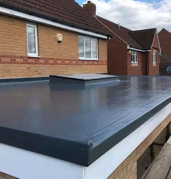 New flat roof installed on a domestic extension